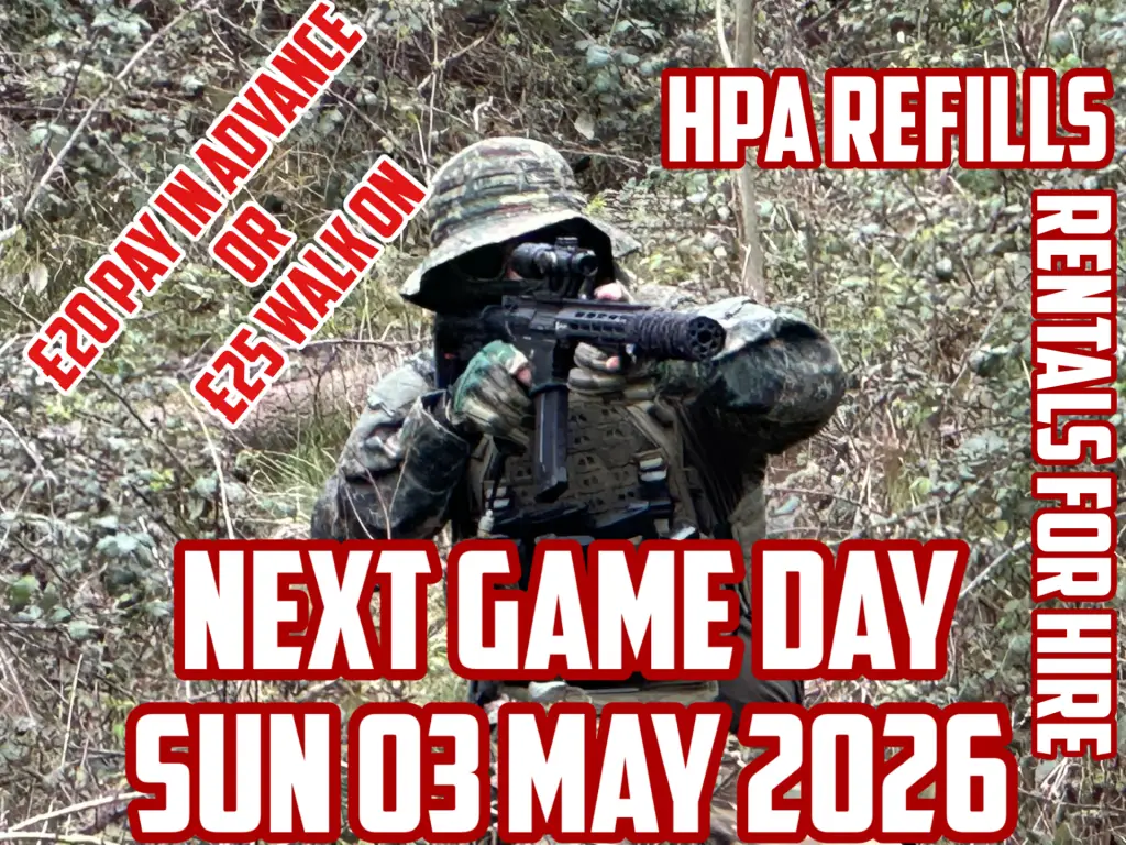 South Central Airsoft Redditch B98 9ER Next Game Day Sunday 03 May 2026