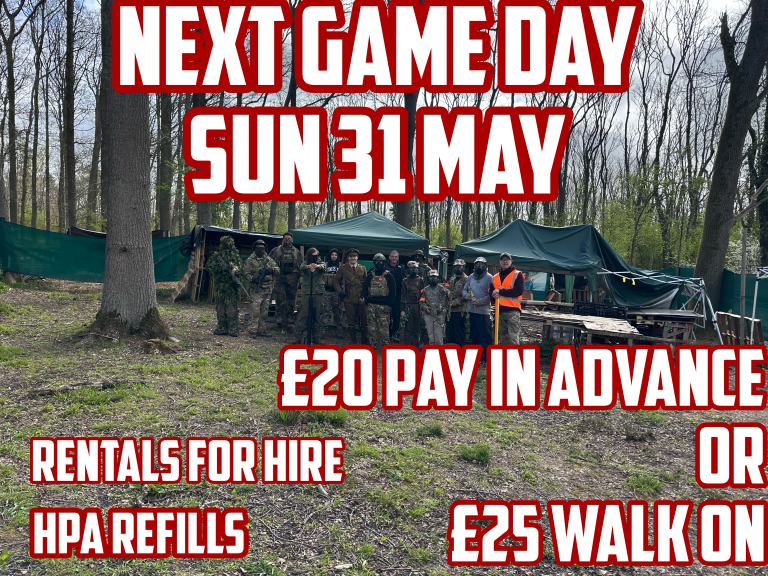 South Central Airsoft Redditch B98 9ER Next Game Day Sunday 31 May 2026