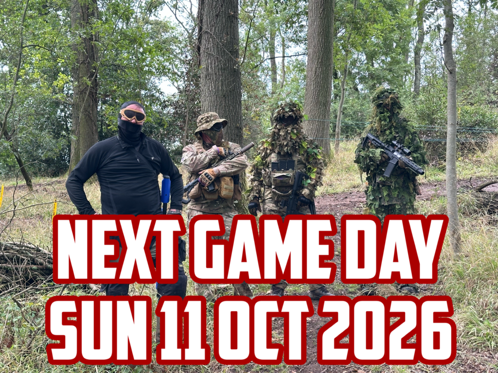 South Central Airsoft Redditch B98 9ER Next Game Day Sun 11 October 2026